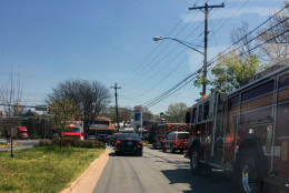 Crews on the scene of a fire at Plato's Diner. (Courtesy Kevin Hannigan)