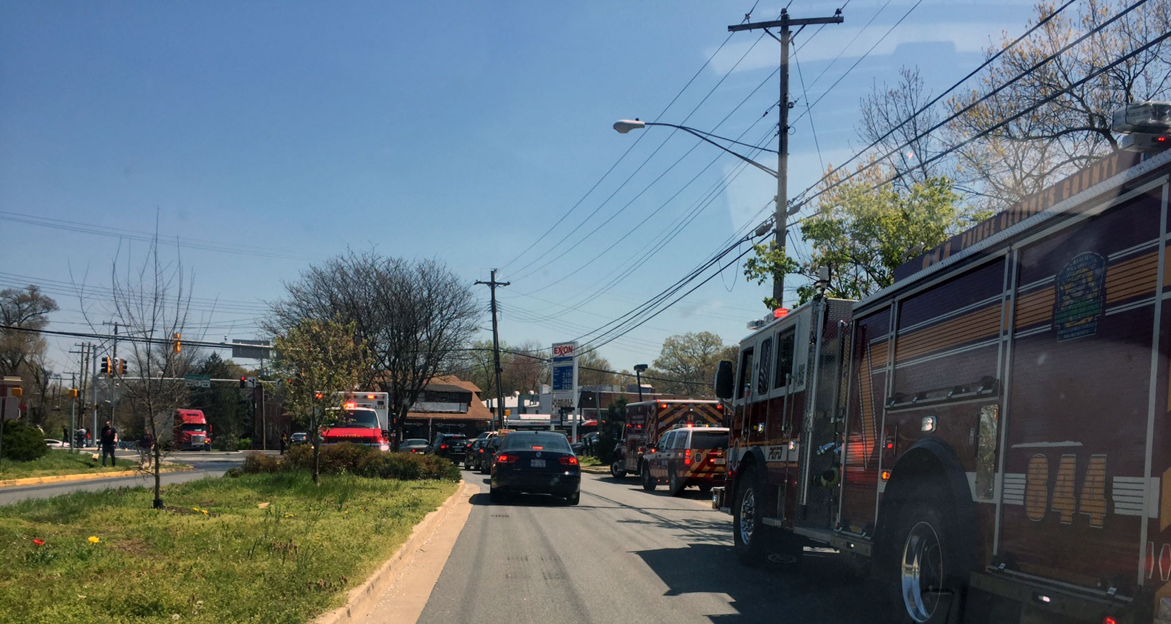 Crews on the scene of a fire at Plato's Diner. (Courtesy Kevin Hannigan)