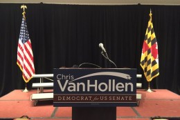 The scene from Rep. Chris Van Hollen's election night event in Bethesda. (WTOP/Michelle Basch)