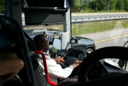 The driver of a bus from Washington to New York was watching TV on his phone during the trip, according to video provided by a passenger (WTOP)