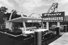 The McDonald's Museum is a replica of the first corporate McDonald's restaurant, opened here April 15, 1955, after the franchise was acquired from founders Maurice and Richard McDonald.