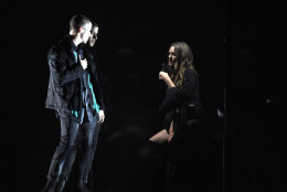 Nick Jonas, left, and Tove Lo perform Close at the Billboard Music Awards at the T-Mobile Arena on Sunday, May 22, 2016, in Las Vegas. (Photo by Chris Pizzello/Invision/AP)