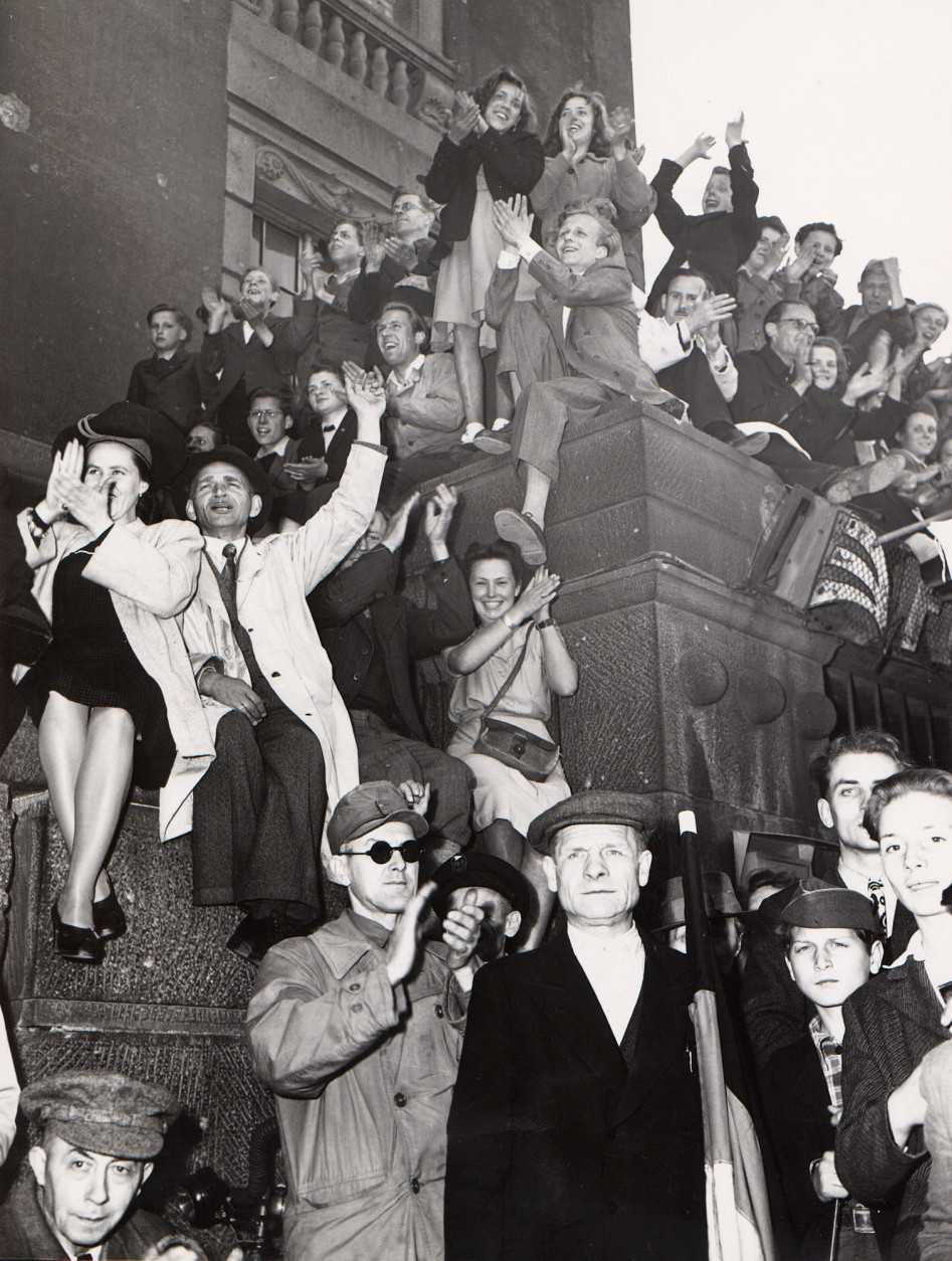 On the occasion of the ending of the Berlin Blockade, a mass manifestation took place in front of town hall Schoeneberg on May 12, 1949. AP photo shows the happy crowd. (AP Photo)