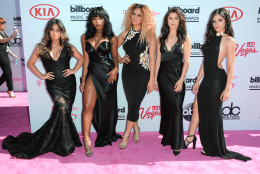 Ally Brooke, from left, Normani Hamilton, Dinah-Jane Hansen, Lauren Jauregui and Camila Cabello, of Fifth Harmony, arrive at the Billboard Music Awards at the T-Mobile Arena on Sunday, May 22, 2016, in Las Vegas. (Photo by Richard Shotwell/Invision/AP)
