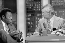 Brazilian soccer star Pele appears on the ?Tonight Show? with Johnny Carson (NBC-TV) on May 7, 1973 in New York. (AP Photo/Allen Green)