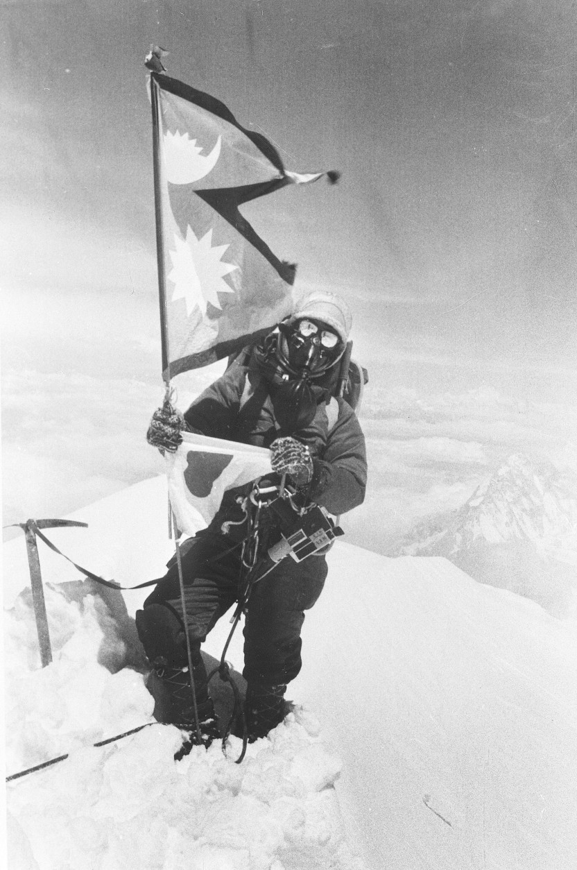 Mountain climber Junko Tabei becomes the first woman to stand on the summit of Mt. Everest in Nepal on May 16, 1975.  (AP Photo)