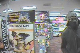 One of two suspects police say robbed a GameStop in Silver Spring, Maryland on May 20. (Courtesy Montgomery County Police Department)