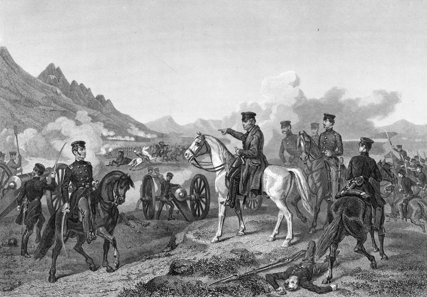 23rd February 1847:  American army general Zachary Taylor (1784 - 1850), directing his troops at the Battle of Buena Vista in Northern Mexico during the Mexican-American war. Taylor later became the 12th President of the United States although he served for little more than a year.  (Photo by Hulton Archive/Getty Images)