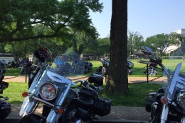 Thousands of bikers are in Washington this weekend for the annual Rolling Thunder Run to honor those who have served in the Armed Forces. (WTOP/Dennis Foley)