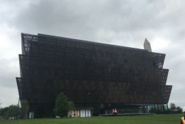The outside of the Smithsonian’s National Museum of African-American History and Culture, featuring the "corona" or crown of bronze work. (WTOP/Mike Murillo)