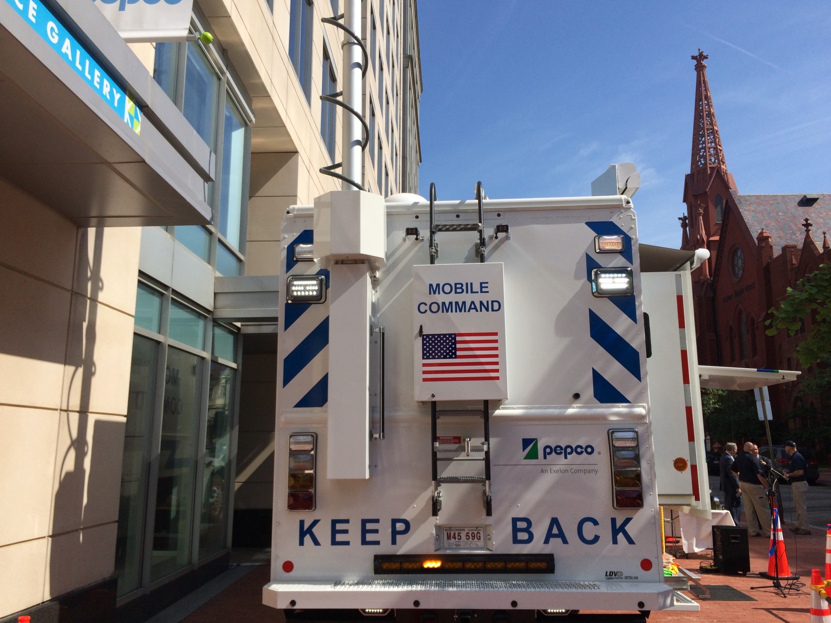 Pepco's massive new vehicle will help coordinate response to summer storms. (WTOP/Nick Iannelli)