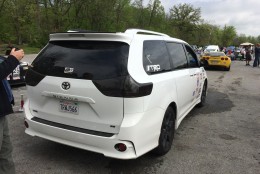 The Toyota Sienna SE+ is finished off with, of all things, a small spoiler on the roof. (WTOP/Mike Parris)