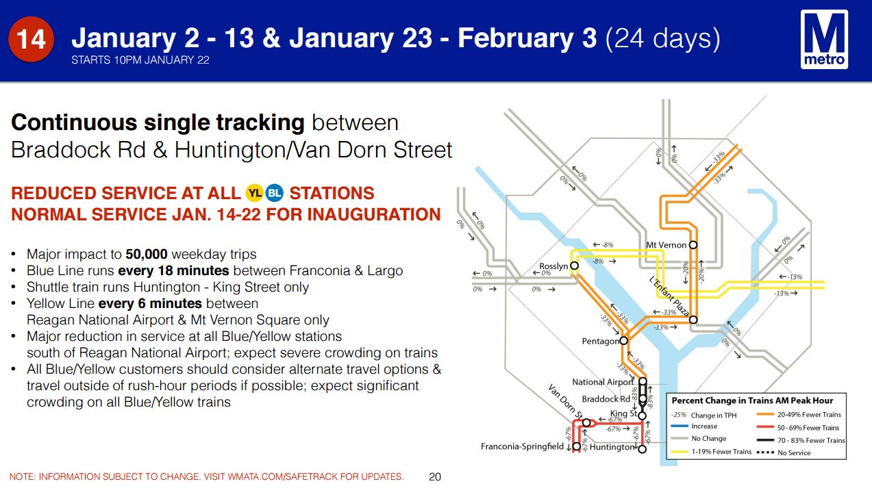 Metro's plan for Jan. 2-13, and Jan. 23-Feb. 3. (Courtesy Metro)