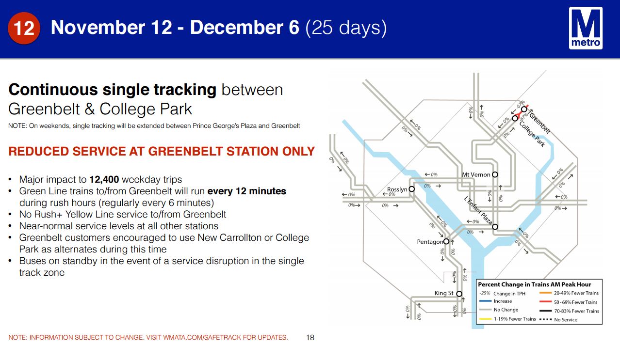 Metro's plan for Nov. 12 - Dec. 6. (Courtesy Metro)