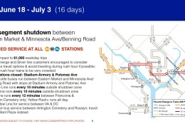 Metro's plan for June 18 to July 3. (Courtesy Metro)
