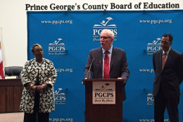 Prince George's County Public Schools chief Kevin Maxwell speaks about the final report from a student safety task force on Tuesday, May 31, 2016. He created the task force in the wake of an arrest of a school aide, who has been charged with sexually exploiting and abusing the young students he worked with. The report details five areas requiring changes including reporting, training and screening, oversight, accountability and curriculum and counseling. (WTOP/Kate Ryan)