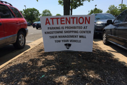 Parking spillover has created friction with neighboring businesses and residents, as the lot Topgolf shares with Ruby Tuesday holds just 180 cars. (WTOP/Noah Frank)