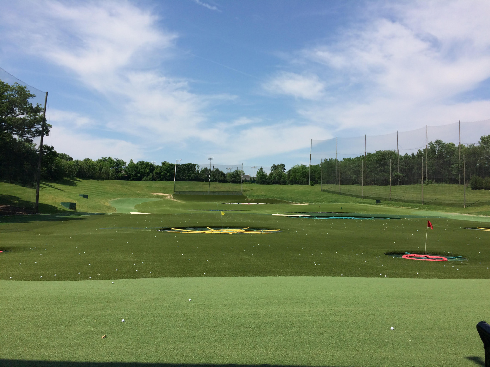Topgolf recently renovated both the turf and the targets on its driving range, sinking a six-figure sum into improvements. (WTOP/Noah Frank)