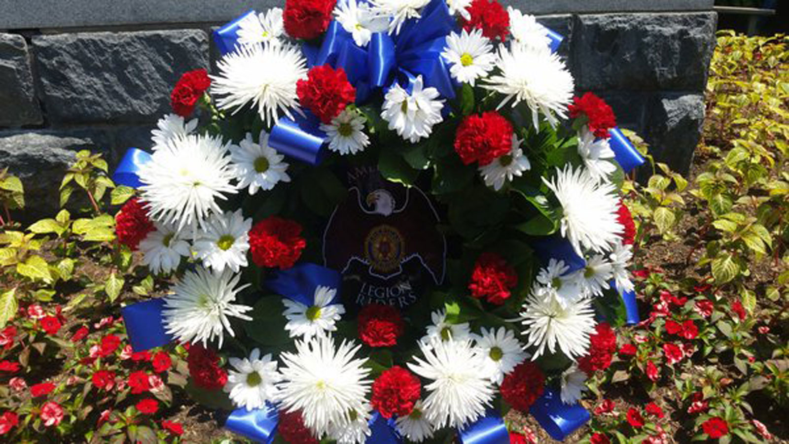 American Legion wreath for Civil War soldiers. (WTOP/Allison Keyes)