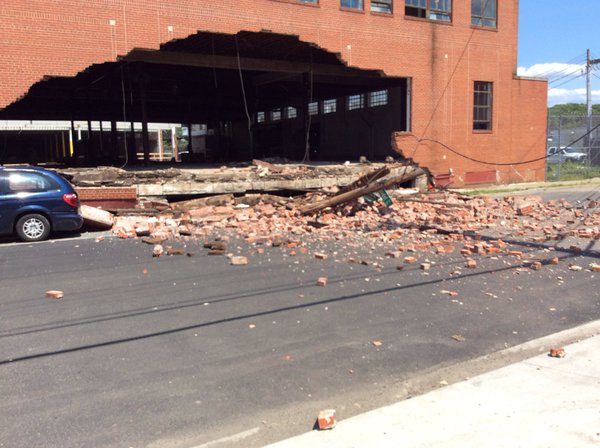 A building has partially collapsed in Northeast D.C. Sunday afternoon. It happened at an old tomato packing plant that is under construction at Fenwick Street and Gallaudet Street NE. (Courtesy of the D.C. Fire Department)