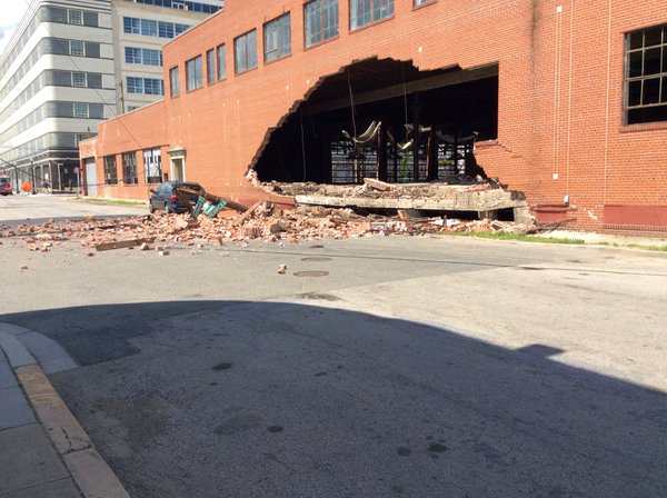 A building has partially collapsed in Northeast D.C. Sunday afternoon. It happened at an old tomato packing plant that is under construction at Fenwick Street and Gallaudet Street NE. (Courtesy of D.C. Fire/EMS)
