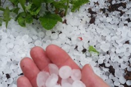 Hail spotted in Lake Ridge by Twitter user, @_AnnAEg_.