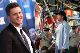 Trent Harmon, left, and Trace Adkins, right, will perform at Sunday's National Memorial Day Concert in Washington D.C. (AP Photos by John Salangsang & Lawrence Jackson)