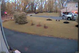 Antwan James shot his stepfather, Det. Joseph Newell, multiple times outside their Upper Marlboro, Maryland home in April 2013 following a dispute over yard work. The killing was captured on video by a security camera mounted at a nearby home. (Surveillance video courtesy of Prince George's County State's Attorney's Office)