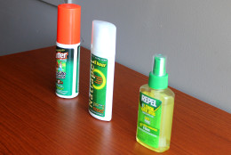 Insect repellent without DEET, like the three options seen here, can effectively ward off mosquitoes that carry the Zika virus, says Mike Raupp, professor of entomology at the University of Maryland. (WTOP/Amanda Iacone)