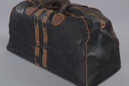 The gym bag used by Muhammad Ali in the 1960s. (Courtesy Collection of the Smithsonian National Museum of African American History and Culture)