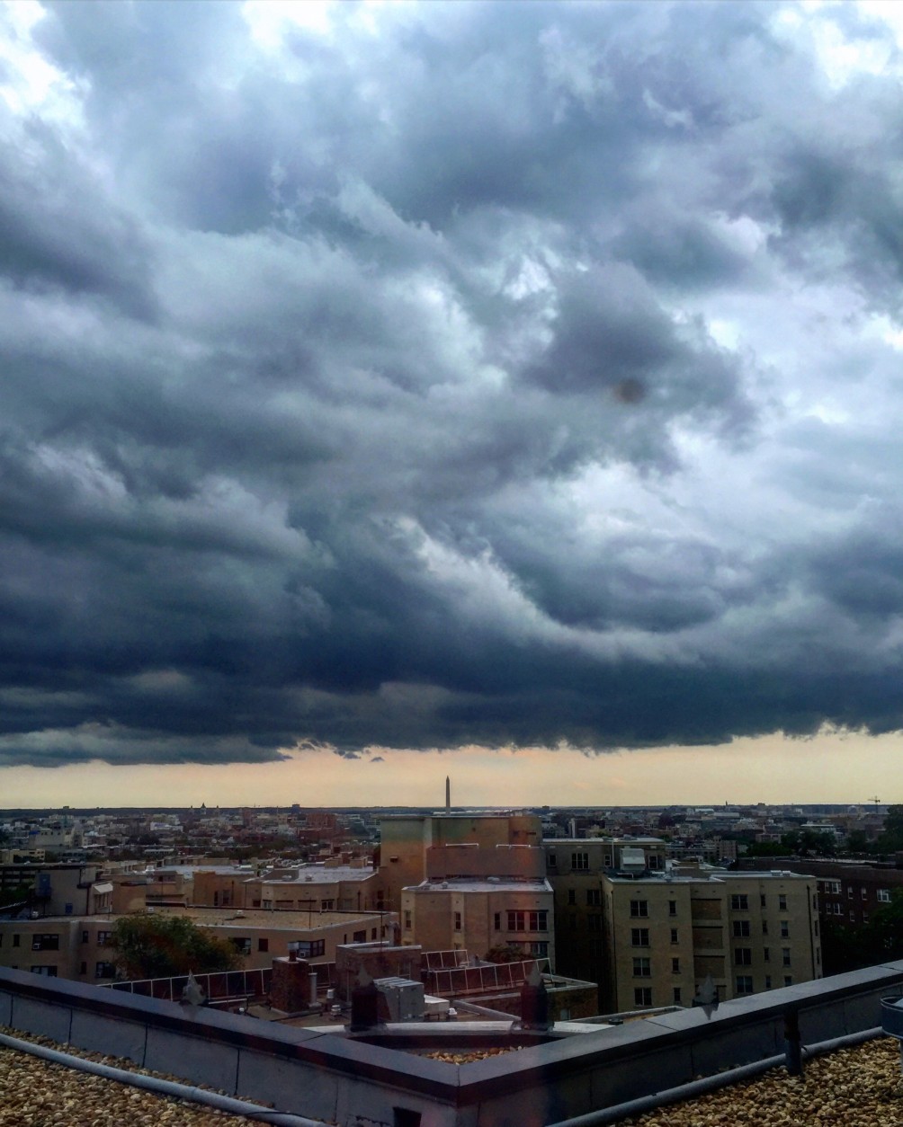 Clouds as seen from Adams Morgan. (Photo submitted via WTOP app)
