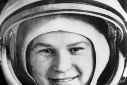 Valentina Tereshkova, who became the first woman in space in 1963, is seen in a space suit in this undated file photo. Tereshkova's three-day flight, which started June 16, 1963, further strengthened the prestige of the Soviet space program after Yuri Gagarin became the first man in space in 1961. (AP Photo/  ITAR-TASS )