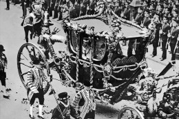 King George V of England and Queen Mary in state coach on their arrival at Westminster Abbey during the coronation on June 22, 1911. (AP Photo)