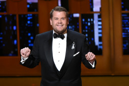 James Corden performs at the Tony Awards at the Beacon Theatre on Sunday, June 12, 2016, in New York. (Photo by Evan Agostini/Invision/AP)