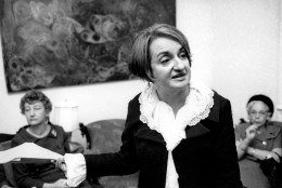ADVANCE FOR USE MONDAY, JUNE 20, 2016 AND THEREAFTER -FILE - In this Nov. 21, 1966 file photo, Betty Friedan, author of "The Feminine Mystique," speaks to a group in New York. The feminist is the founder of the National Organization for Women (NOW), which works for women's rights. (AP Photo/File)
