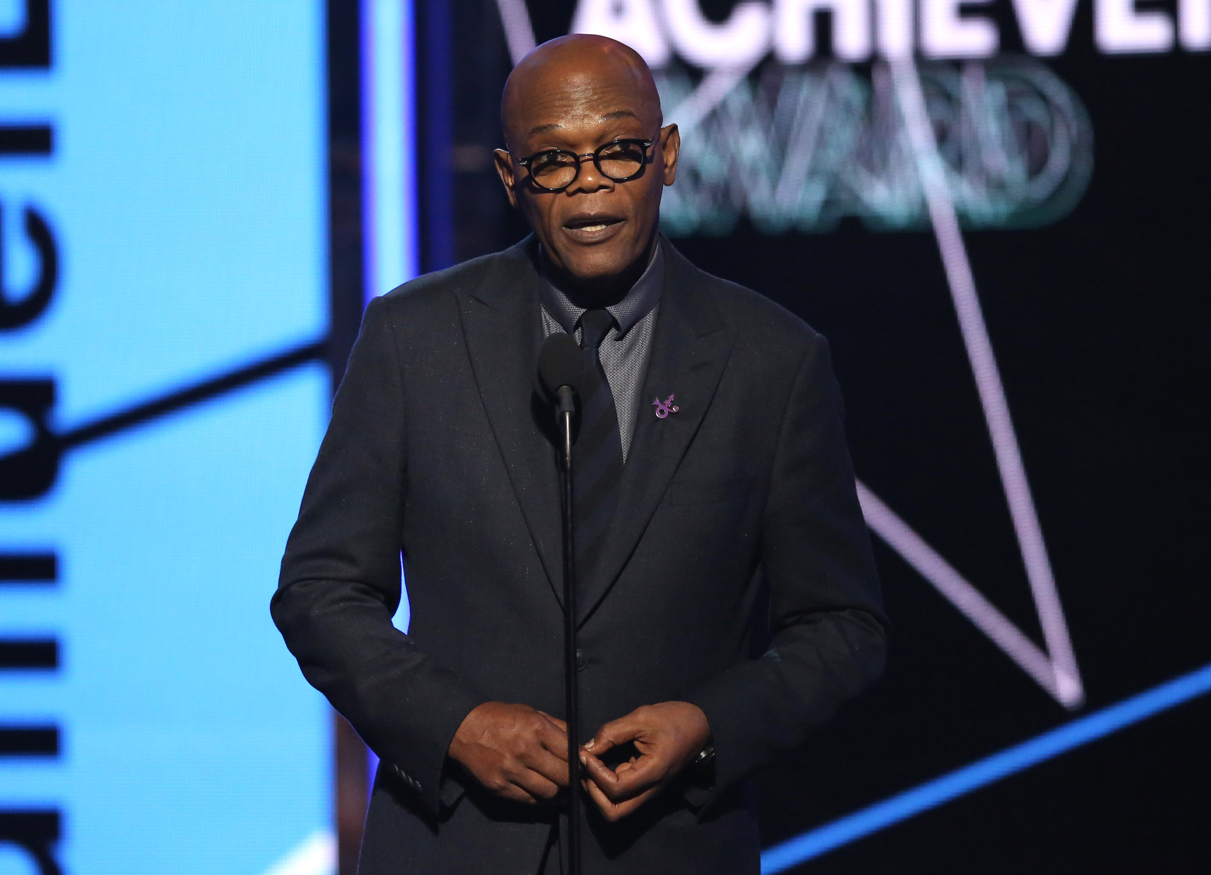 Samuel L. Jackson accepts the lifetime achievement award at the BET Awards at the Microsoft Theater on Sunday, June 26, 2016, in Los Angeles. (Photo by Matt Sayles/Invision/AP)