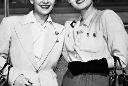 Zsa Zsa, right, and her sister Eva Gabor, left, in Omaha, Nebraska, June 20, 1941. (AP Photo)