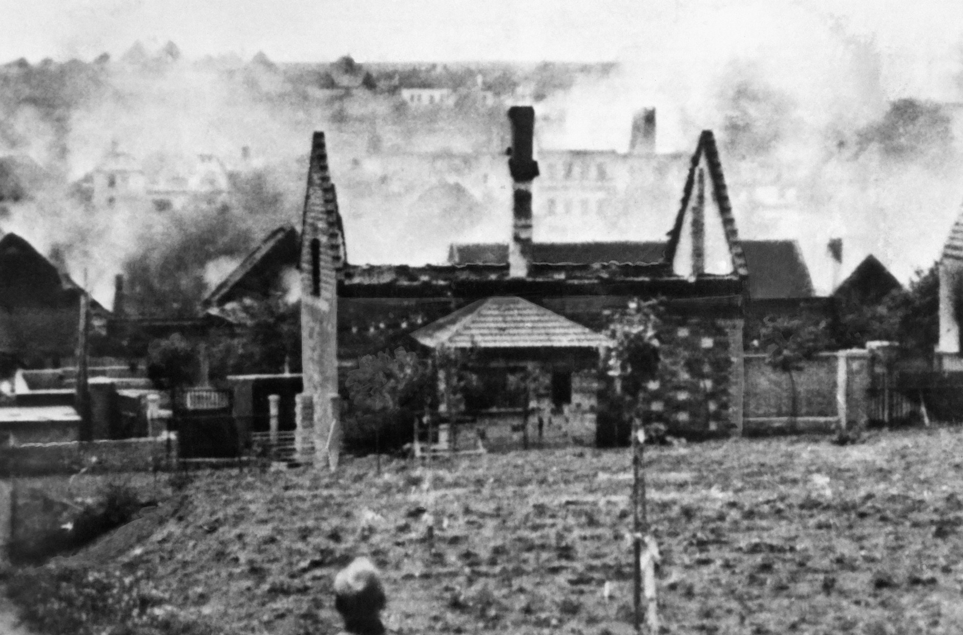 Lidice, Czechoslovakia on June 10, 1942, as the village of Lidice was burned to the ground. The destruction of the village was a bid by the Germans to root out a group of Czech resistance fighters. (AP Photo/Czech News Agency)