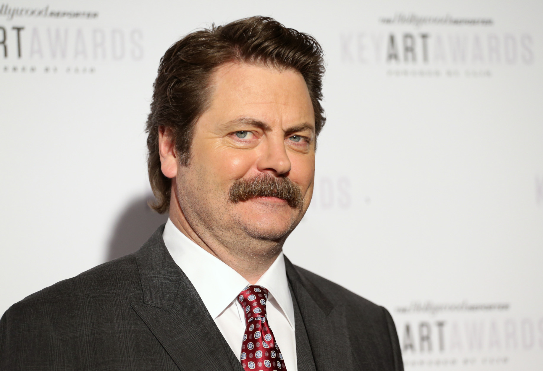 Nick Offerman attends The Hollywood Reporter Key Art Awards Powered by Clio at the Dolby Theatre on Thursday, Oct.  23, 2014, in Los Angeles. (Photo by Omar Vega/Invision for The Hollywood Reporter/AP Images)