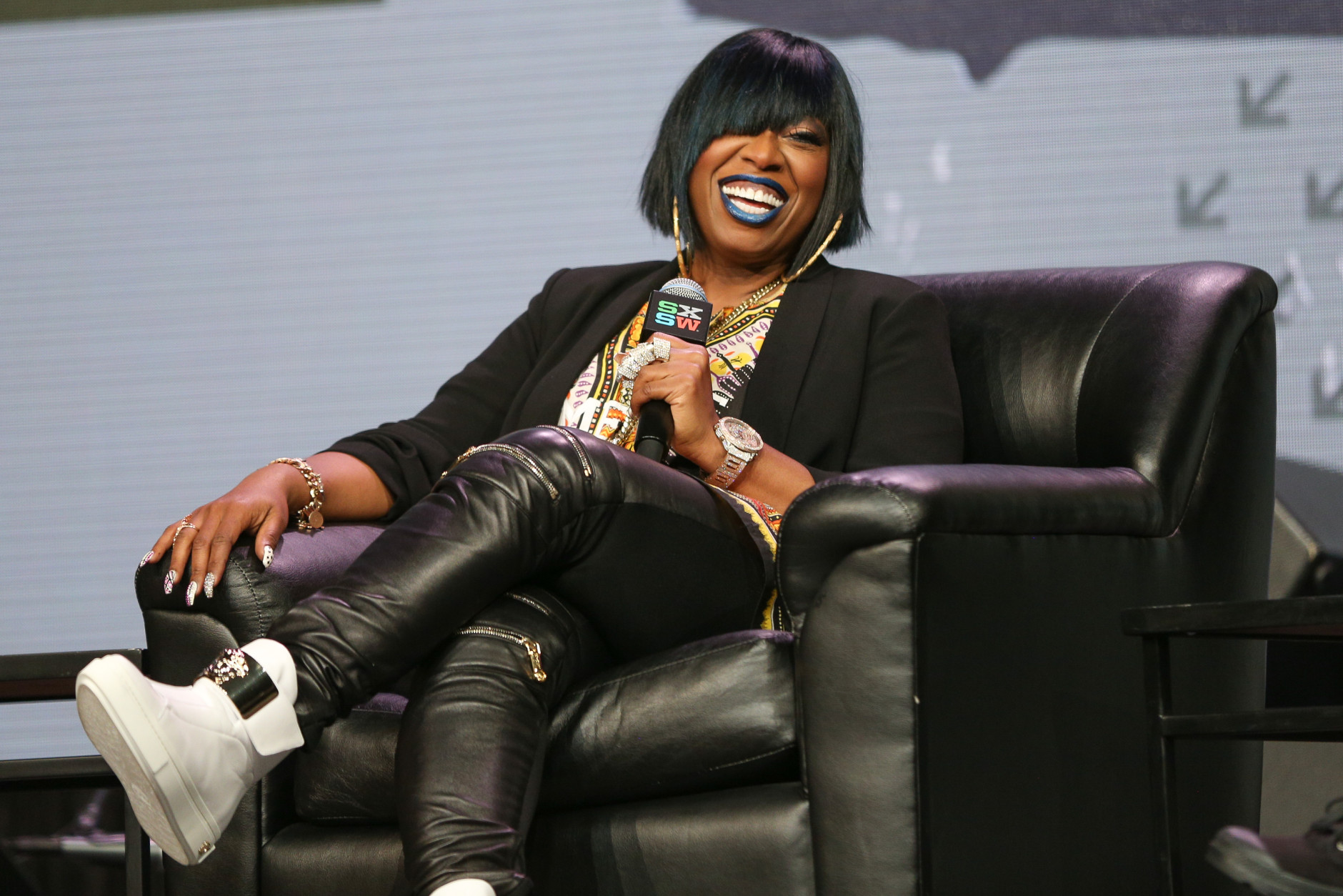 Missy Elliott appears at a panel discussion during South By Southwest at the Austin Convention Center on Wednesday, March 16, 2016, in Austin, Texas. (Photo by Rich Fury/Invision/AP)