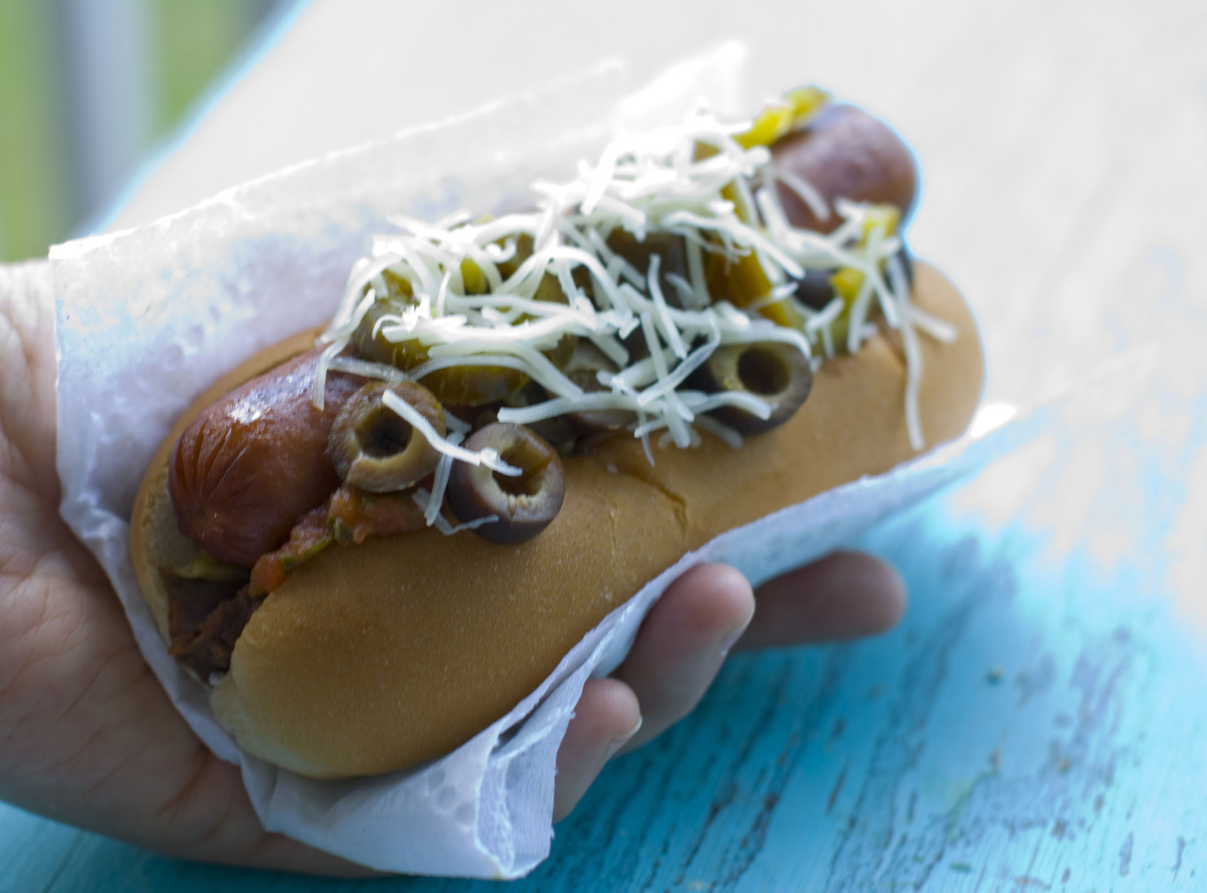 In this image taken on July 30, 2012, a taco hot dog is shown in Concord, N.H. (AP Photo/Matthew Mead)