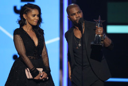 Tammy Collins, left, and Kirk Franklin accept the Dr. Bobby Jones best gospel/inspirational award at the BET Awards at the Microsoft Theater on Sunday, June 26, 2016, in Los Angeles. (Photo by Matt Sayles/Invision/AP)