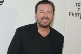 Ricky Gervais attends Tribeca Talks After the Movie: "Special Correspondents" during the 2016 Tribeca Film Festival at John Zuccotti Theater at BMCC Tribeca Performing Arts Center on Friday, April 22, 2016, in New York. (Photo by Andy Kropa/Invision/AP)