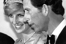 Diana, Princess of Wales, stands with Prince Charles as they arrive for a formal dinner in Ottawa, Canada, at Governor General Ed Schreyer's home in this June 20, 1983, file photo. Diana, her companion Dodi Fayed and their chauffeur were killed in a car accident early Sunday in Paris. (AP Photo/PA) *UNITED KINGDOM OUT*