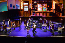 The cast of School of Rock performs at the Tony Awards at the Beacon Theatre on Sunday, June 12, 2016, in New York. (Photo by Evan Agostini/Invision/AP)