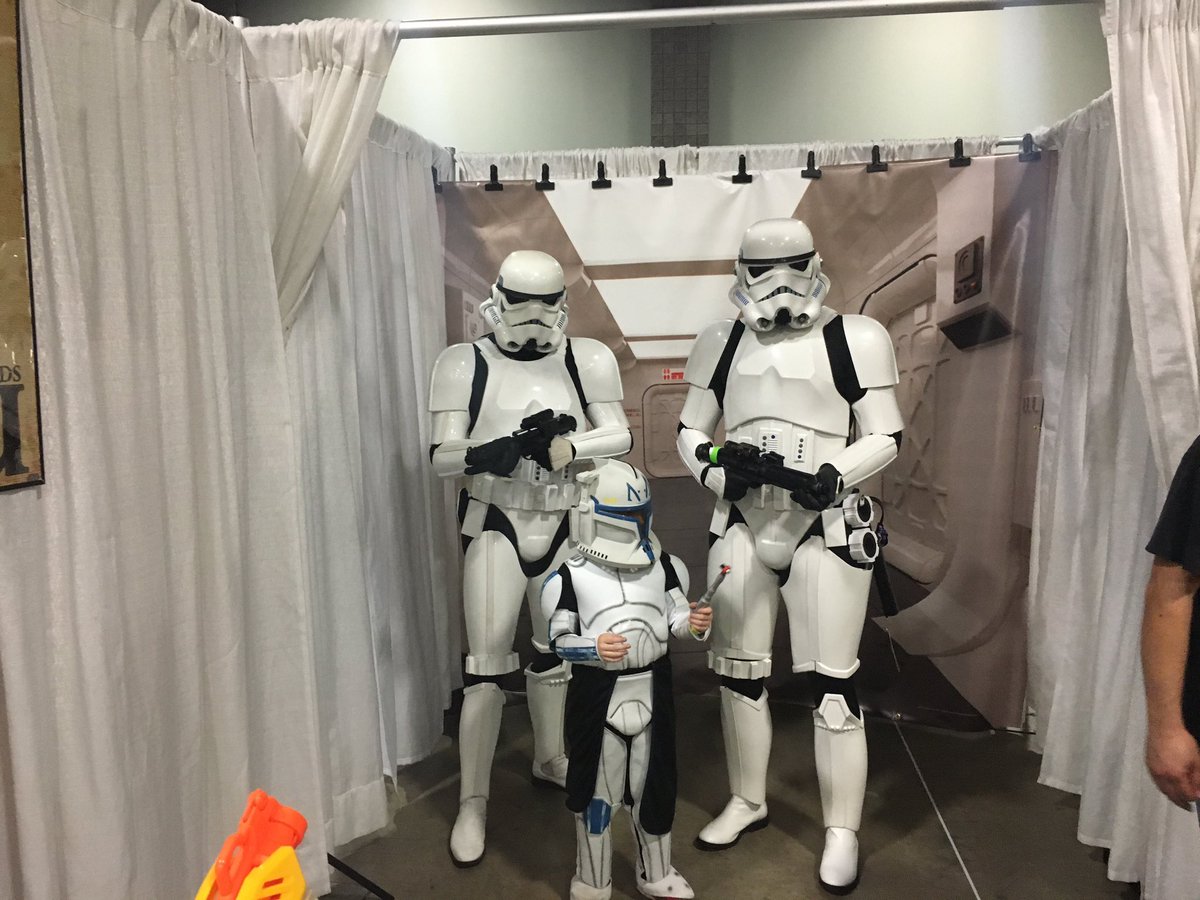 Security at Awesome Con is provided by Storm Troopers? Not quite, but the Star Wars characters are just some of the costumes on Friday, June 3, 2016. (WTOP/Mike Murillo)