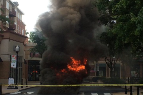 Arlington transformer fire spews smoke, closes road