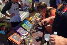 KRAVE Jerky sells their products at  the Giant National Capital Barbecue Battle on Saturday in D.C. (WTOP/Kristi King)