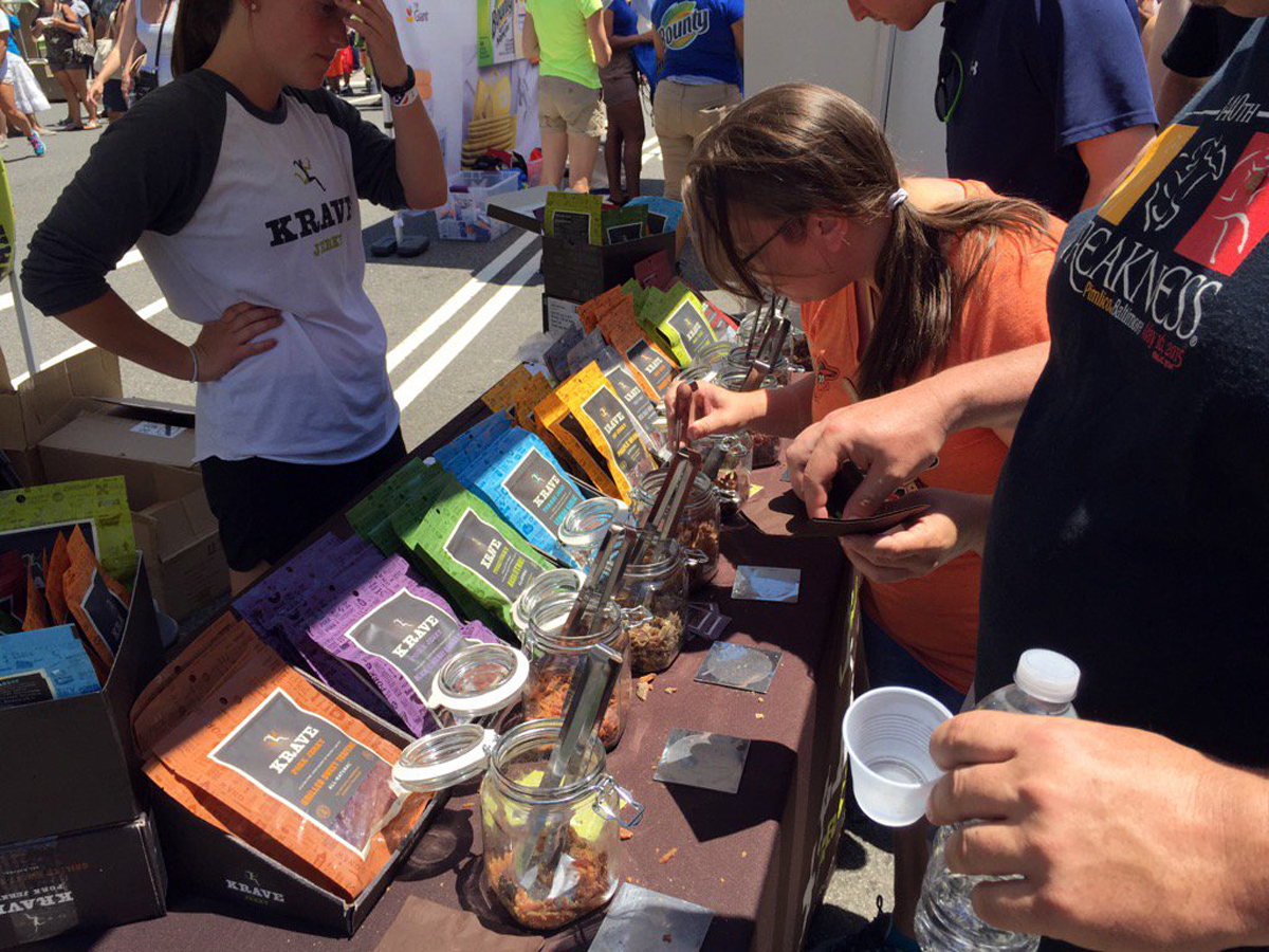 KRAVE Jerky sells their products at  the Giant National Capital Barbecue Battle on Saturday in D.C. (WTOP/Kristi King)
