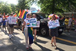 The Riverside Baptist Church of D.C. walked at this year's Gay Pride Parade. (WTOP/Dick Uliano)
